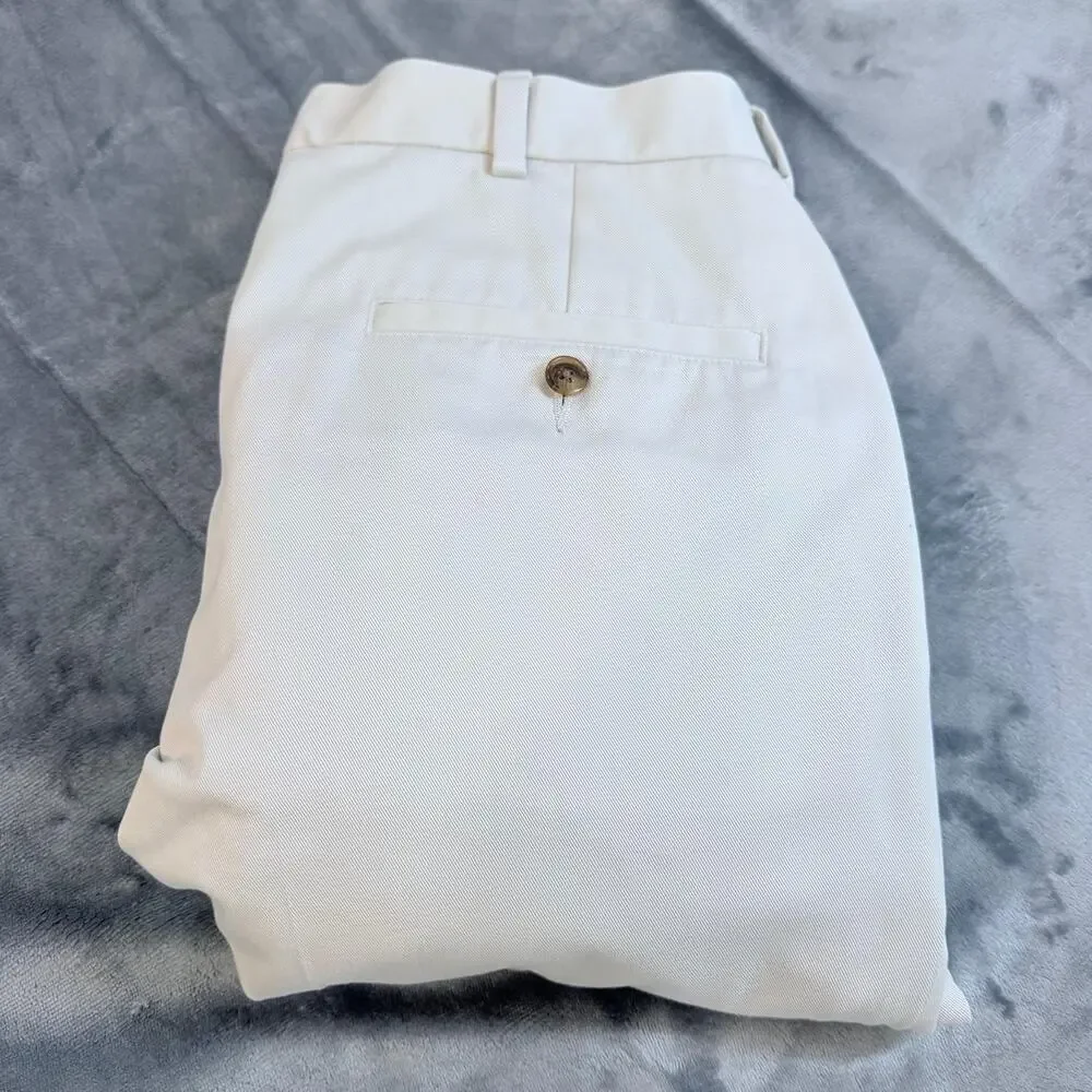 Brooks Brothers Off-White Pleated Chinos